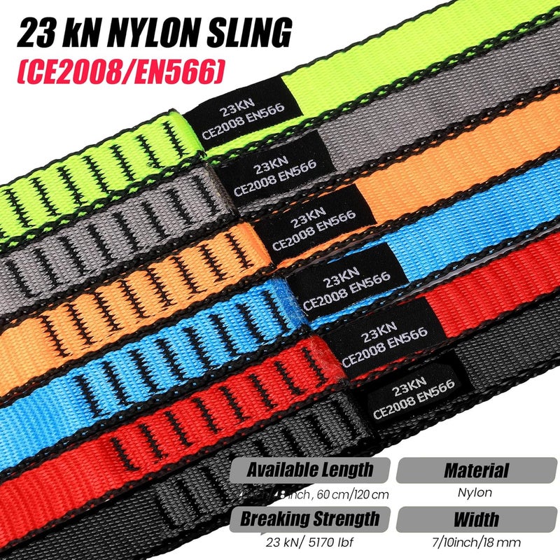 CAPARK 18MM Nylon Climbing Slings Runners 23 kN Strong Webbing Straps for Rock Climbing, Rappelling, Swing, Yoga Hammock etc - Image 2